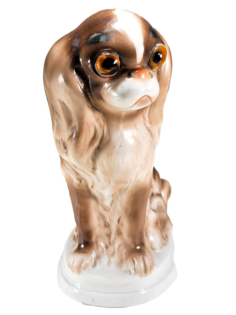 Vintage German Dog Porcelain Lamp (1 of 7)