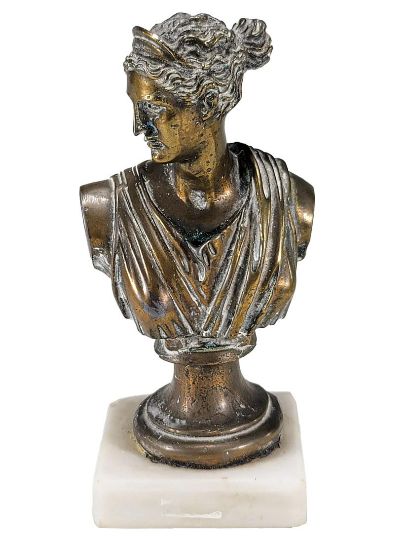 Antique Bronze & Onyx Bust (1 of 8)
