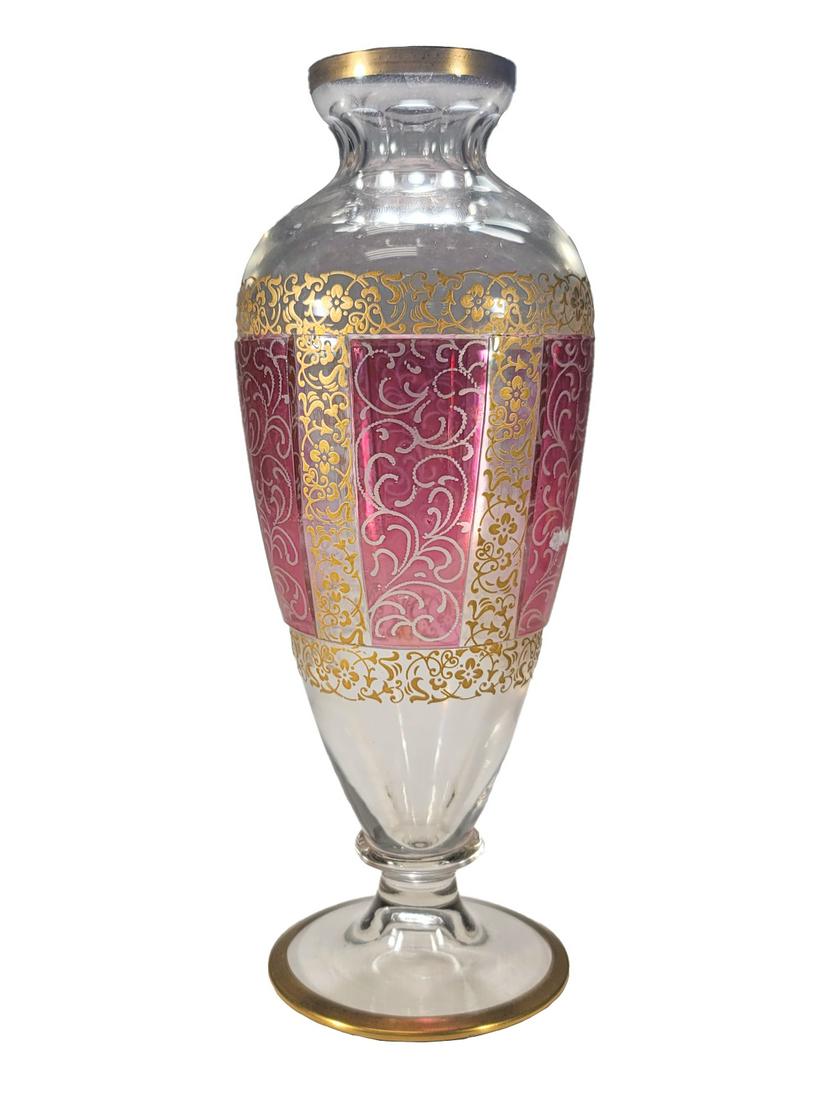 Moser Style Gilt Glass Vase (1 of 4)