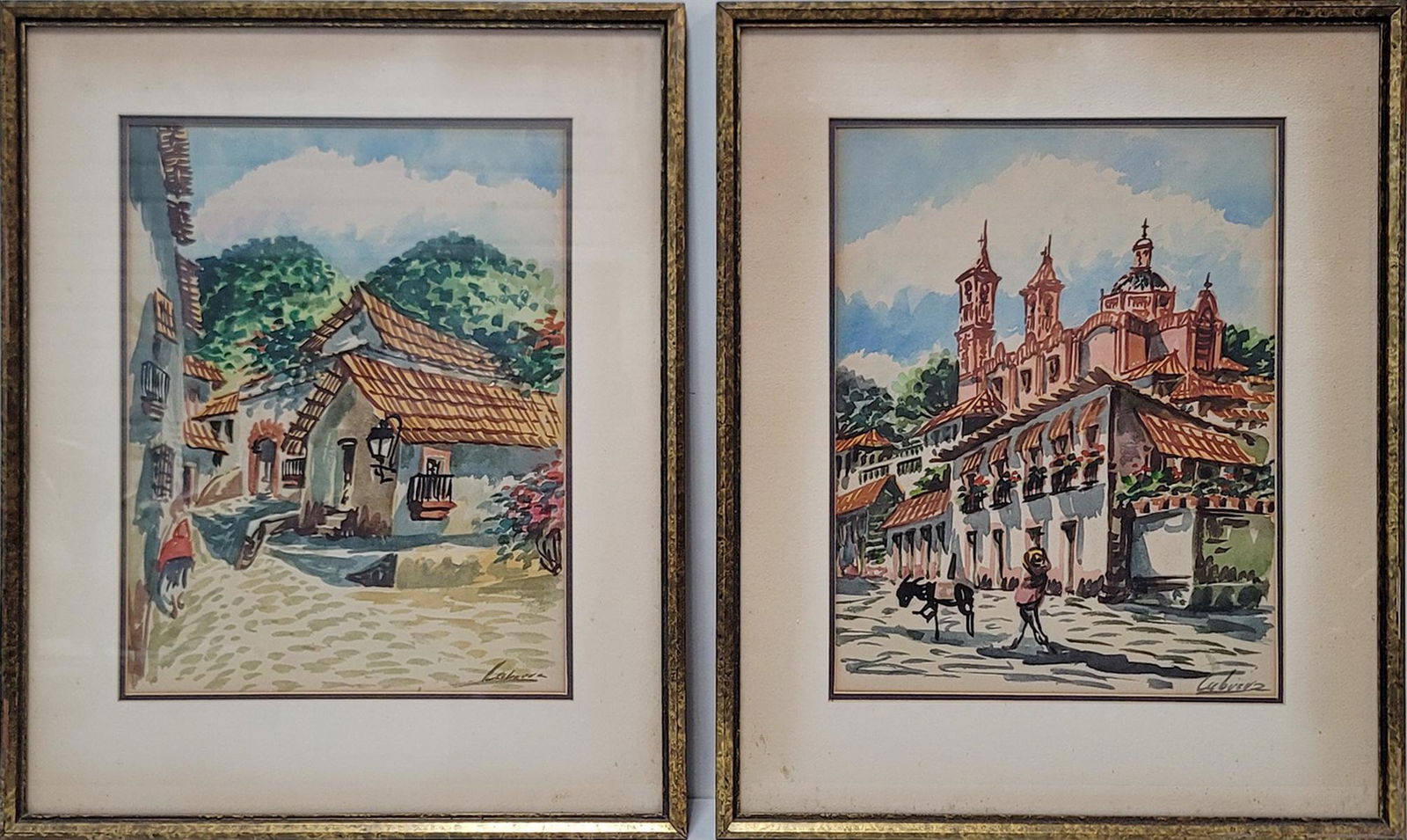 Pair of Watercolor Cityscape Paintings (1 of 6)