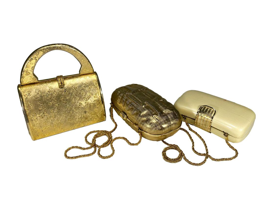 2 Saks Fifth Ave & 1 Other Bags from France: 2 Saks Fifth Ave & 1 Other Bags from France. Saks 1: 2 5/8 x 7 x 4 in. Saks 2: 2 1/4 x 6 1/8 x 3 3/4 in. Other: 7 x 6 1/4 x 3 1/4 in. TO SHIP THIS ITEM IN USA OR INTERNATIONAL, PLEASE CONTACT THE SHIP