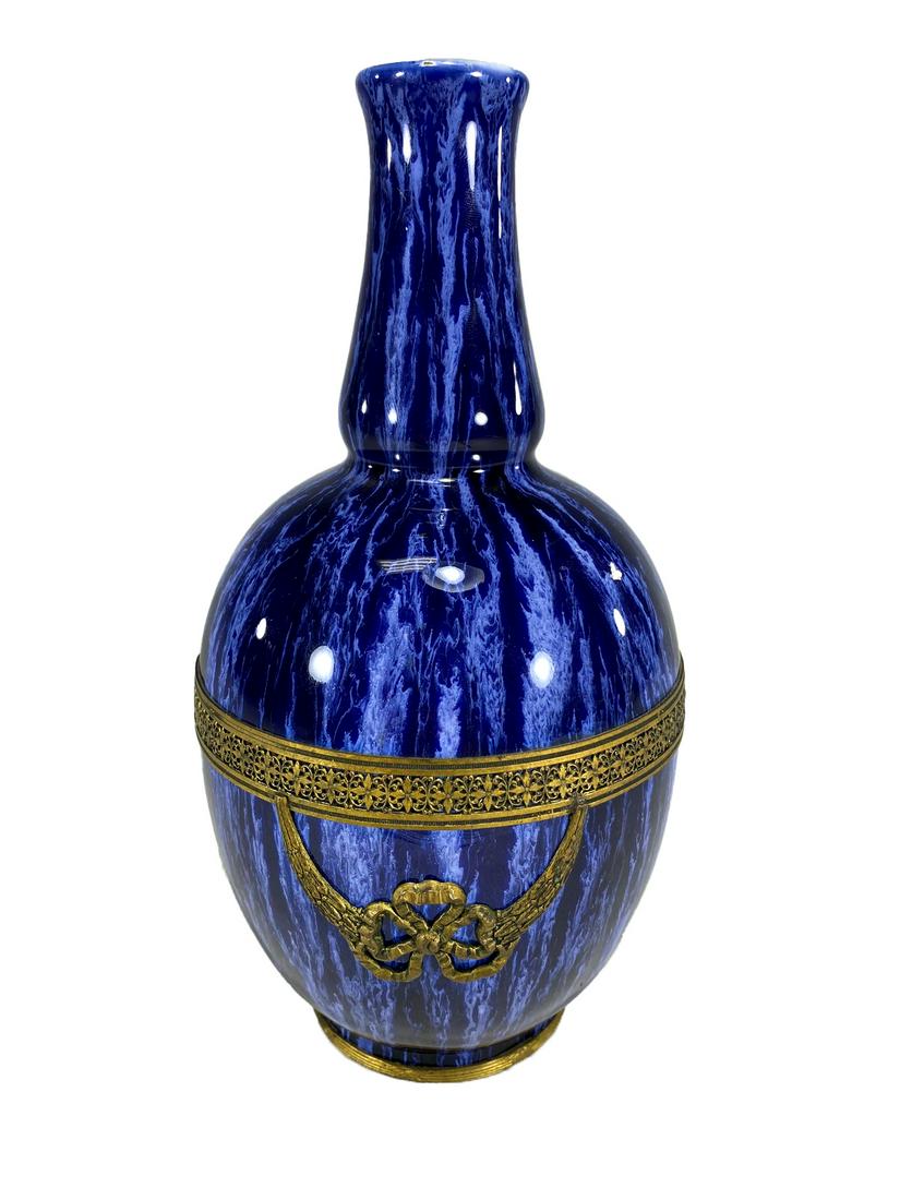 Boch Freres, Belgium Porcelain & Bronze Vase (1 of 6)