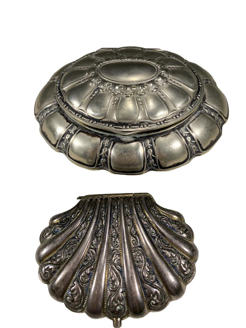 2 Vintage Alpacca Silverplate Pills Boxes (1 of 8)