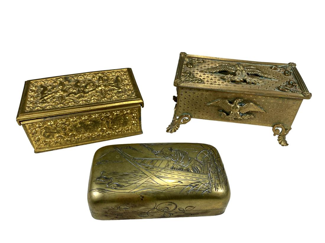 2 French & 1 Japanese Bronze Boxes (1 of 13)