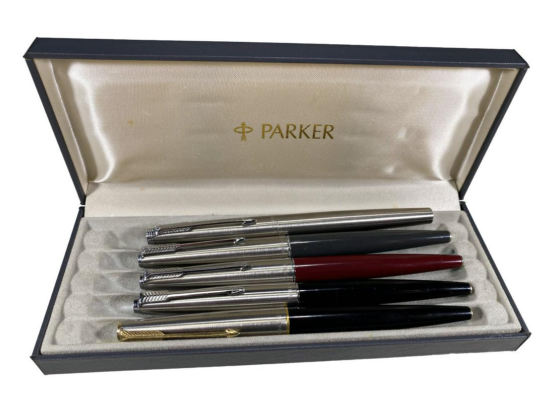 Parker set of 5 Fountain Pens (1 of 4)