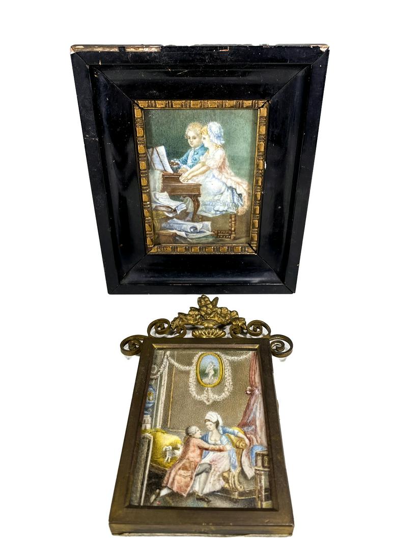 2 Antique European Miniature Paintings (1 of 6)