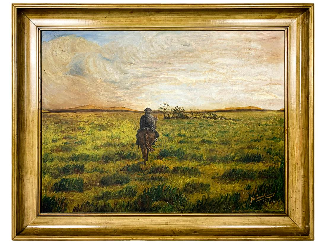 Signed J. M. Guastavino oil on canvas painting, 1950 (1 of 4)