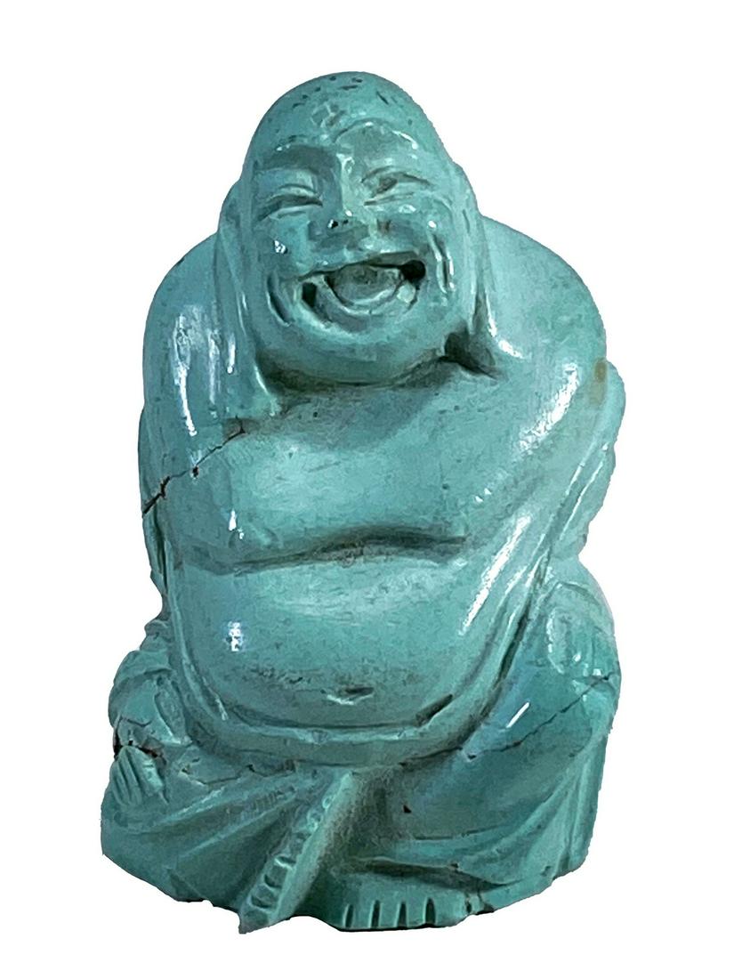 Antique Cinese small Buddha turquoise statue (1 of 3)