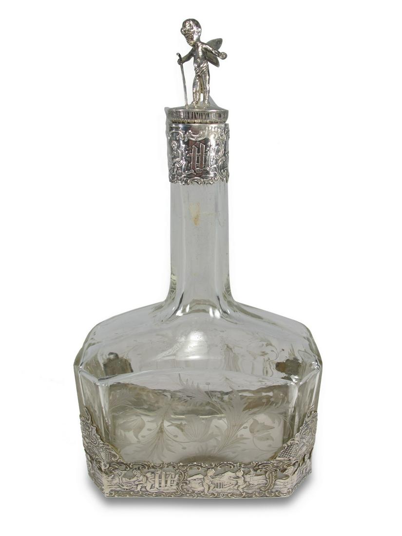 Antique German 800 silver & crystal bottle (1 of 6)