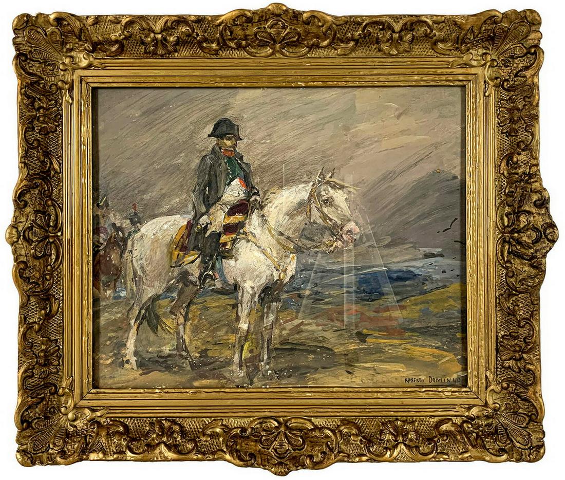 Roberto DOMINGO Y FALLOLA (1883-1956) Napoleon Watercolor: Roberto DOMINGO Y FALLOLA (1883-1956) Napoleon Watercolor. 14 7/8 x 17 1/2 in including frame. 10 1/2 x 13 in without frame. TO SHIP THIS ITEM IN USA OR INTERNATIONAL, PLEASE CONTACT THE SHIPPERS : 1)