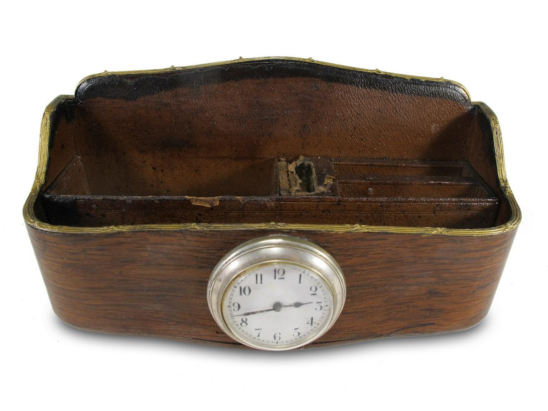 Antique wood wall letter stand with a clock: Antique wood wall letter stand with a clock. 4 1/2 x 9 1/4 x 4 1/8 in. TO SHIP THIS ITEM IN USA OR INTERNATIONAL, PLEASE CONTACT THE SHIPPERS : 1) UPS store1937- David Reiser -754-263-0780, auctions19