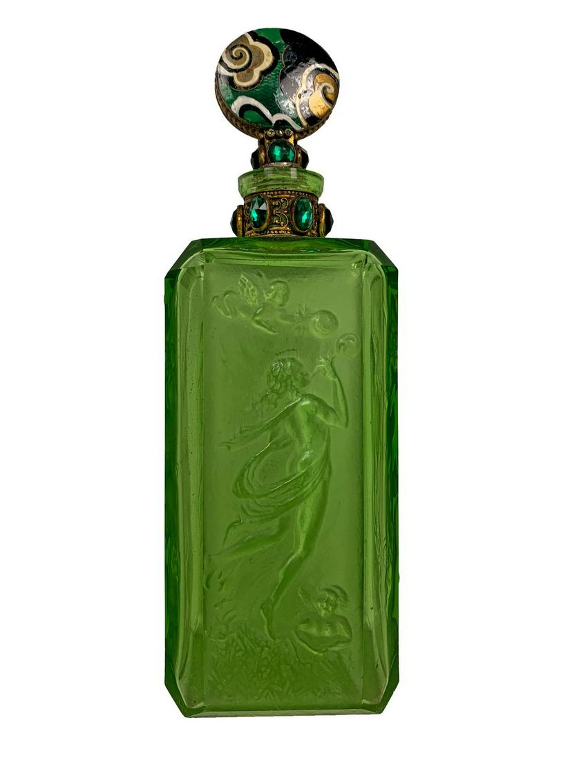 Antique French Art Nouveau glass perfurm bottle (1 of 4)