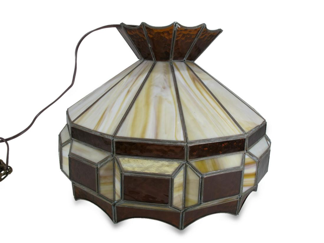 Vintage metal slag glass pooll table lamp: Vintage metal slag glass pooll table lamp. 12 3/4 x 16 1/2 in. TO SHIP THIS ITEM IN USA OR INTERNATIONAL, PLEASE CONTACT THE SHIPPERS : 1) UPS store1937- David Reiser -754-263-0780, auctions1937@gmail