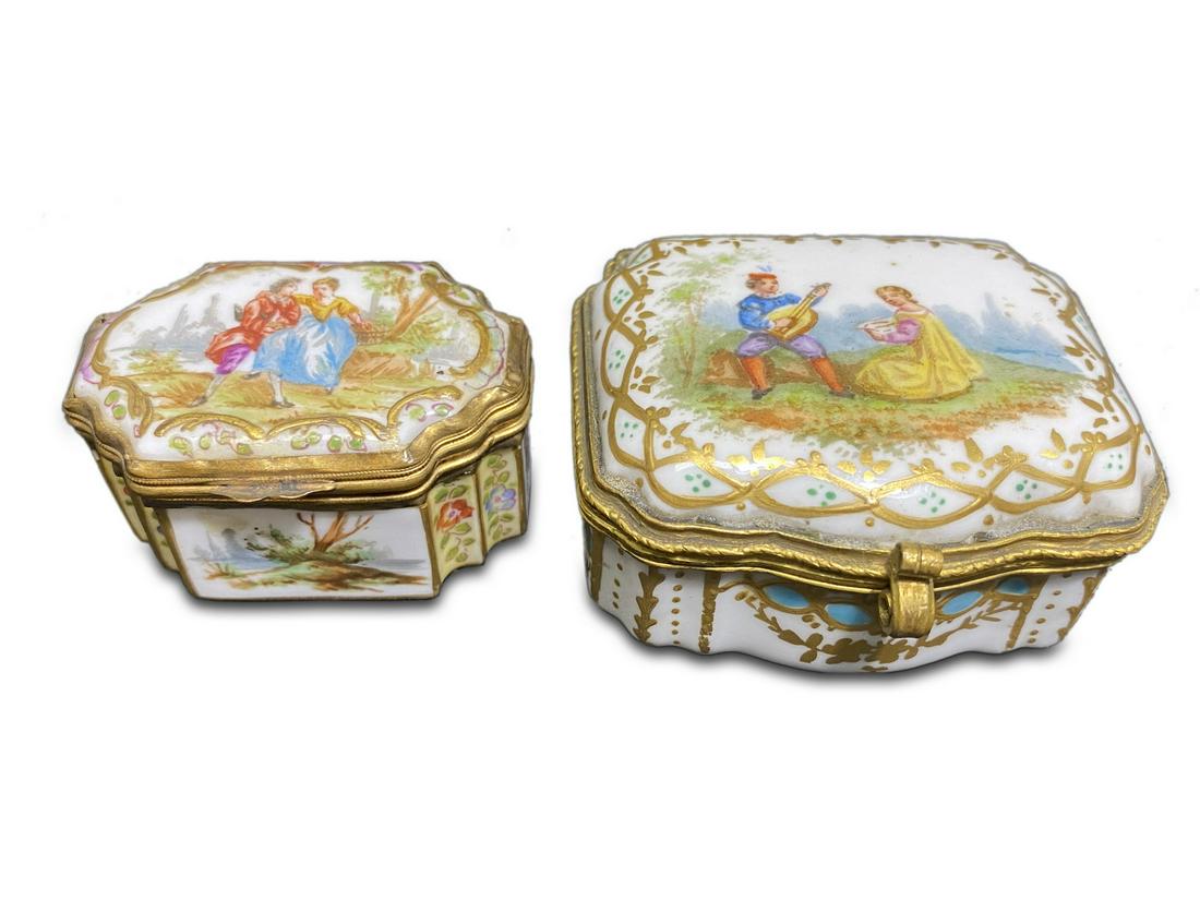 2 Antique French porcelain boxes (1 of 6)
