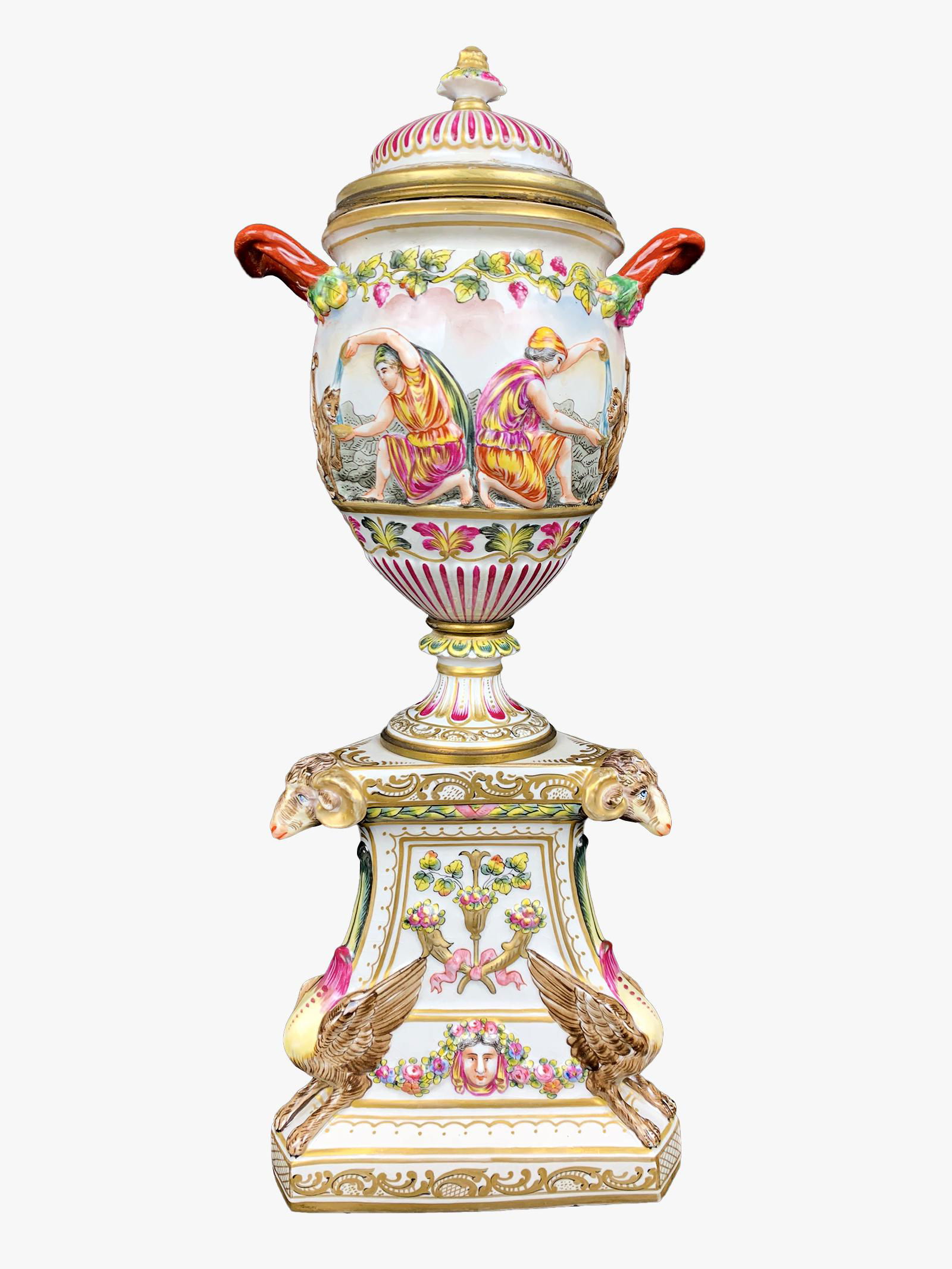 Antique Capodimonti porcelain urn (1 of 8)