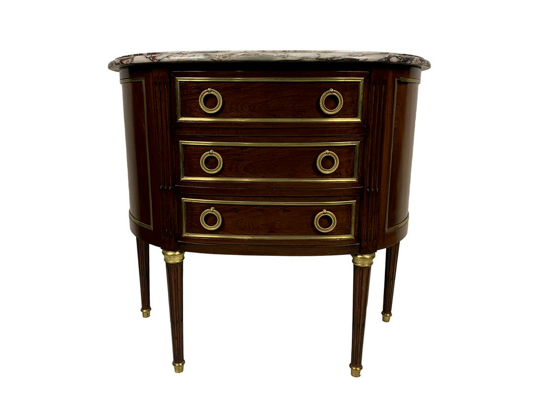 French Louis XVI style small chest & marble top (1 of 7)