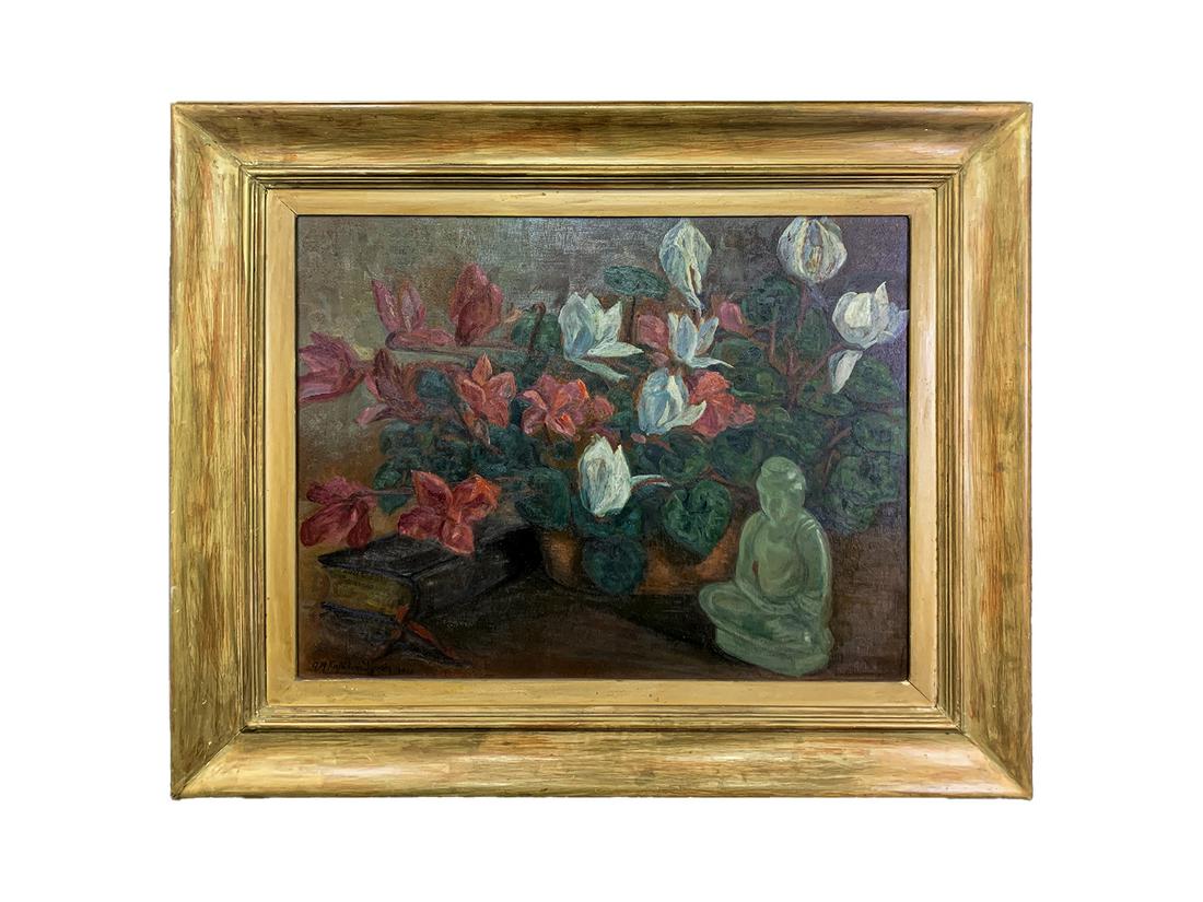 Old Spanish oil on board flowers painting, signed: Old Spanish oil on board flowers painting, signed. 29 x 34 3/4 in with frame. 20 1/4 x 25 1/8 in without frame. TO SHIP THIS ITEM IN USA OR INTERNATIONAL, PLEASE CONTACT THE SHIPPERS : 1) UPS store193