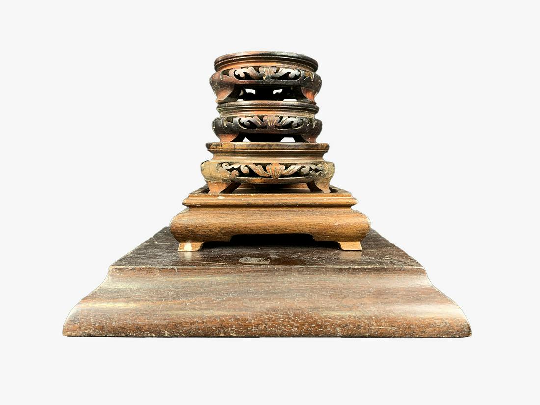 Antique Chinese set of 5 wood bases (0237) on Jan 12, 2023 Antiques