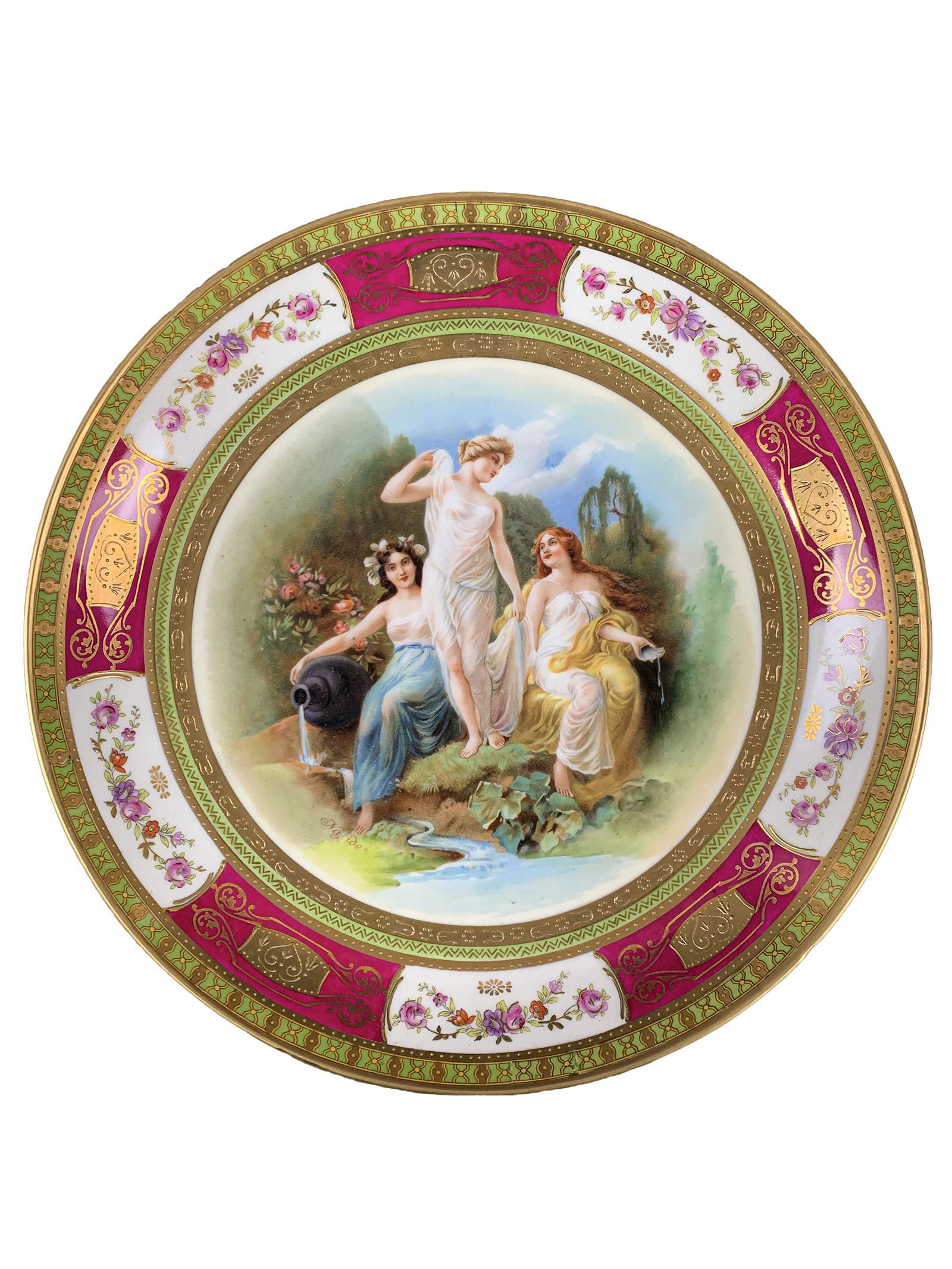 Old Vienna, Austria porcelain plate (1 of 5)