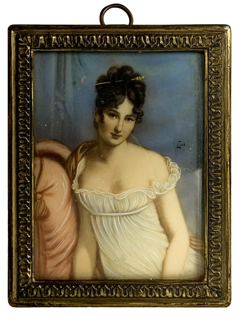 Antique signed painting on bakelite (1 of 3)