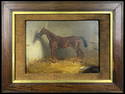 Antique European oil on canvas horse painting