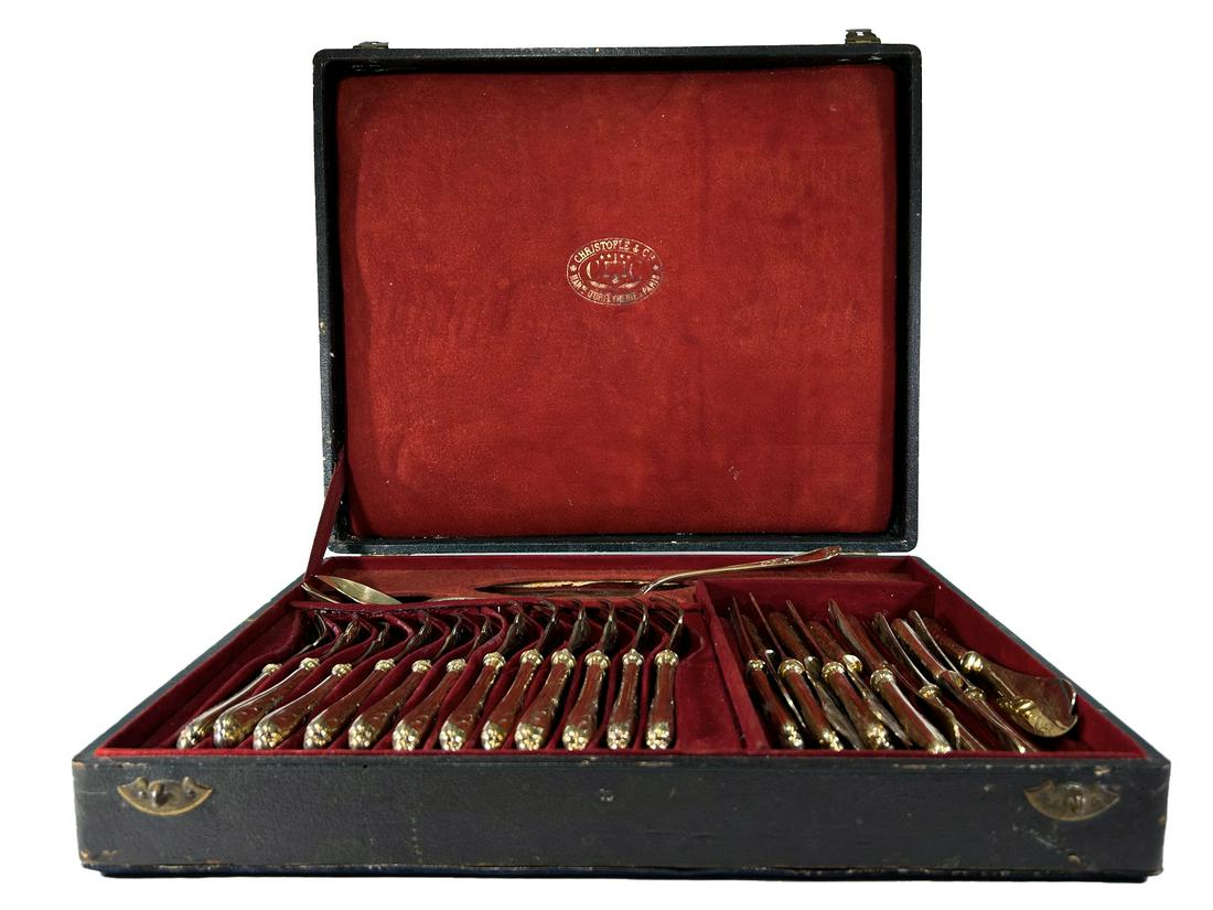 French Christofle Gilt Fish set of 26 pieces Feb 23, 2023 Antiques