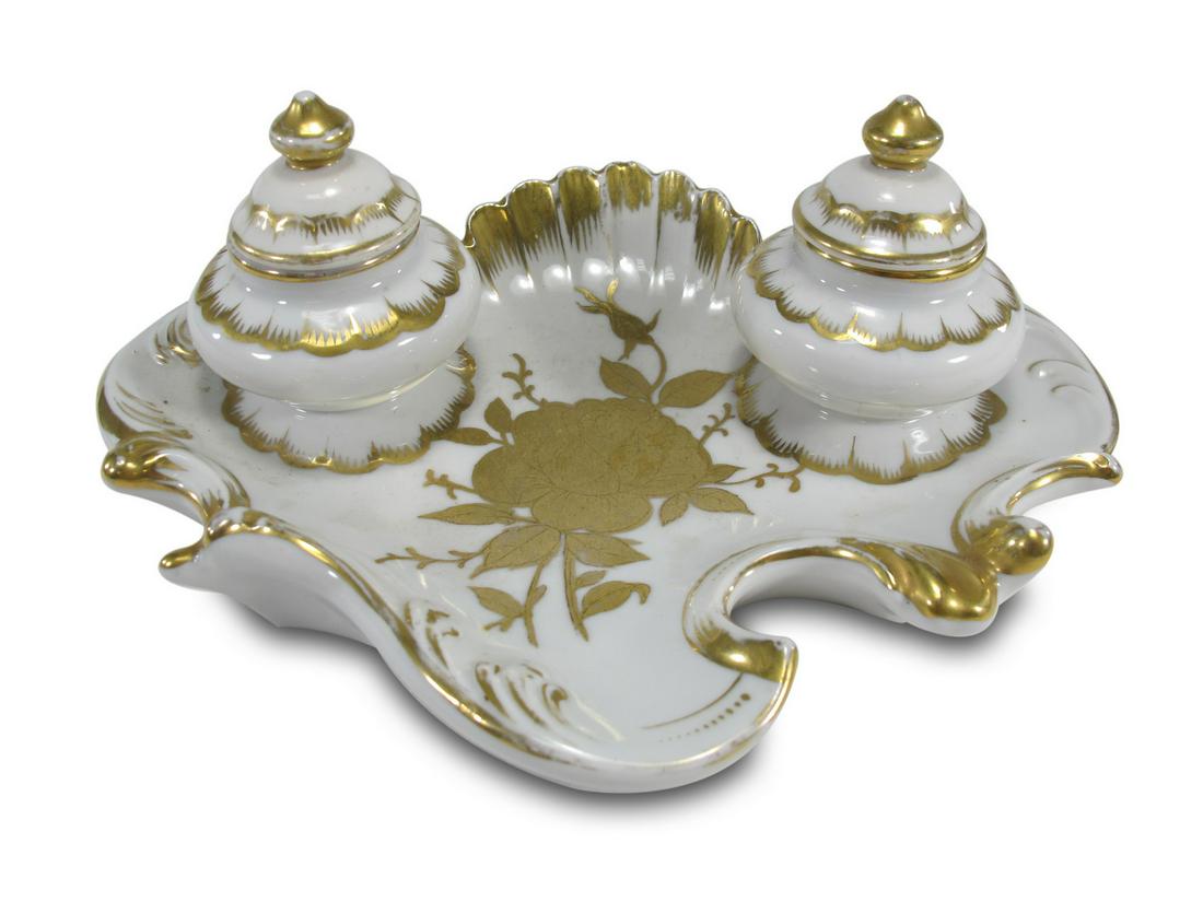 Orlik, Germany hand painted porcelain inkwell (1 of 4)