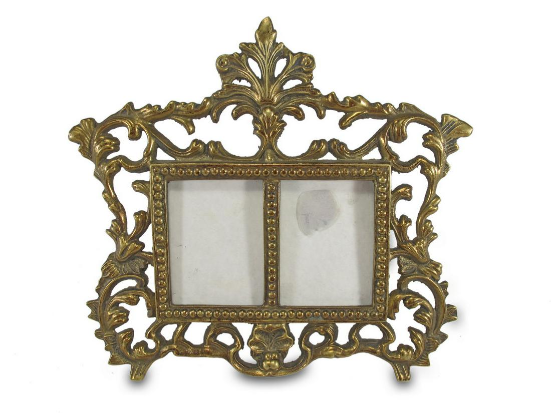 Antique French bronze double picture frame (1 of 4)