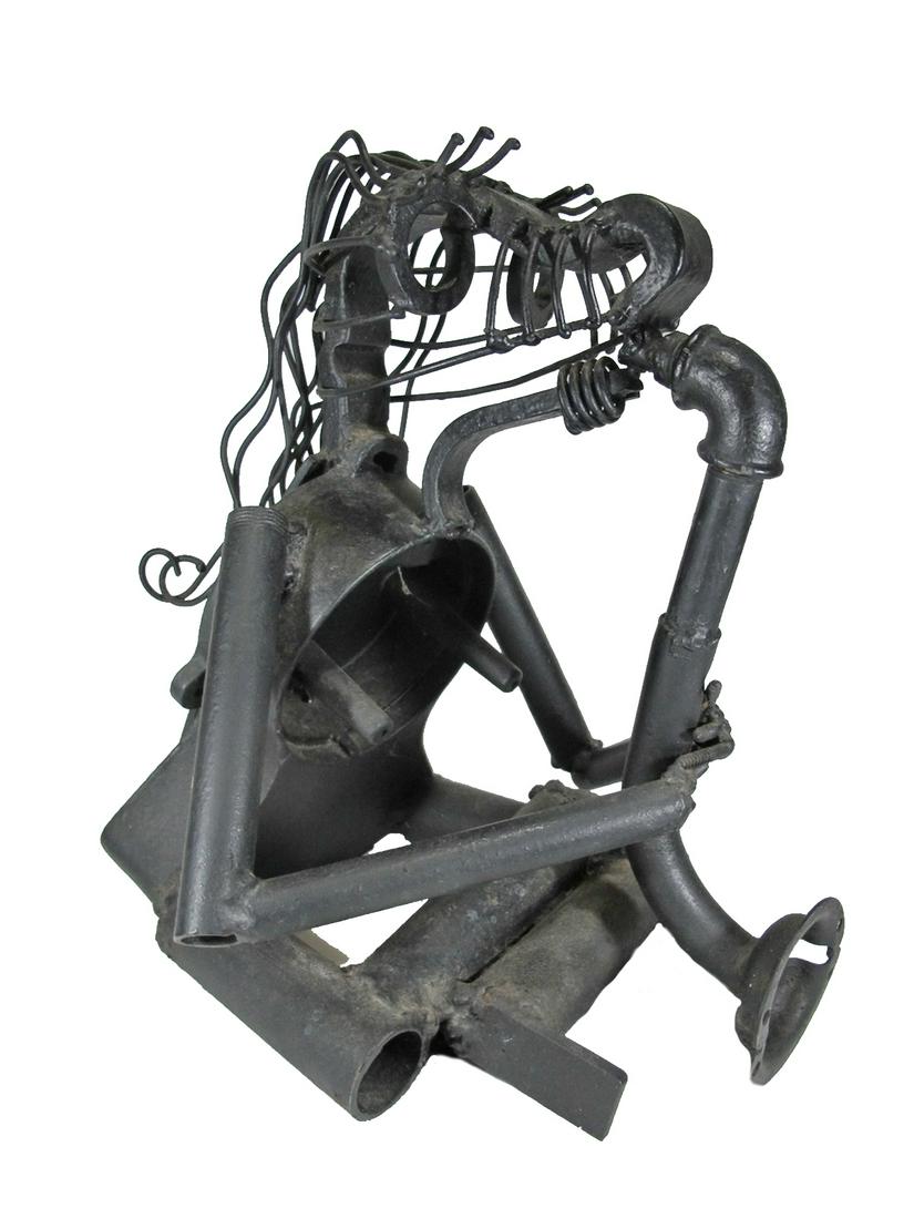 Modern Brutalist iron sculpture (1 of 6)