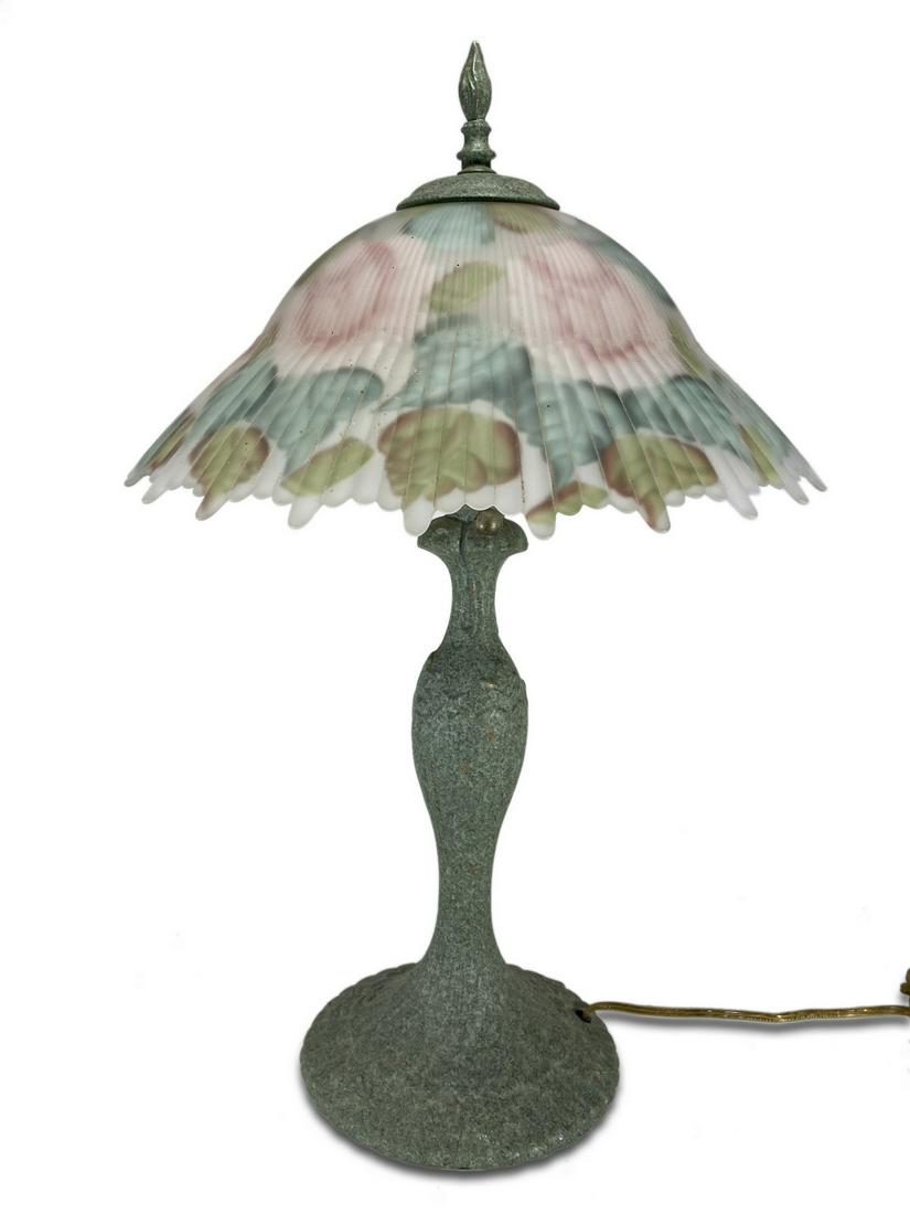 Painted metal & glass table lamp (1 of 4)