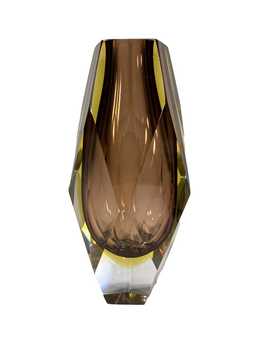 Probably Czech brown crystal vase (1 of 4)