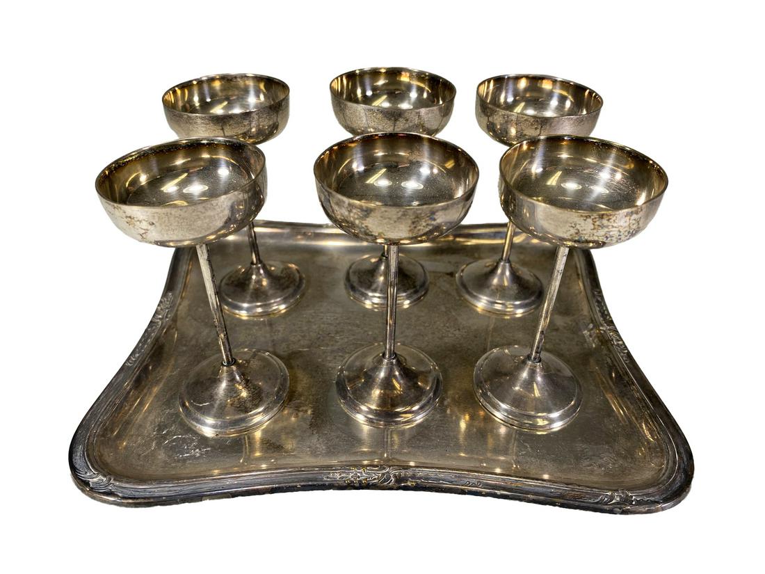 German WMF set of 6 silverplate goblets (1 of 5)