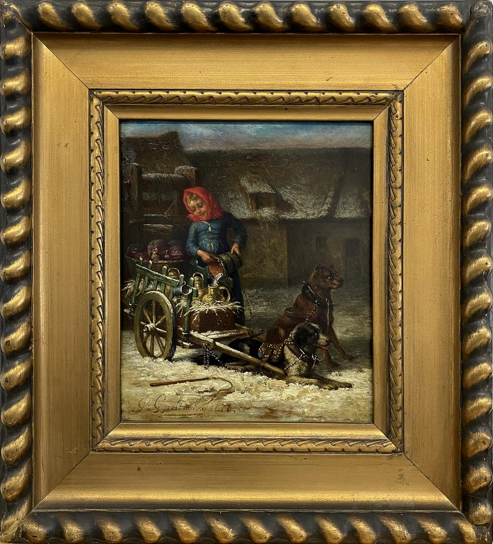 Joseph GYSELINCKX (1817-1884) Belgian oil on board (1 of 7)