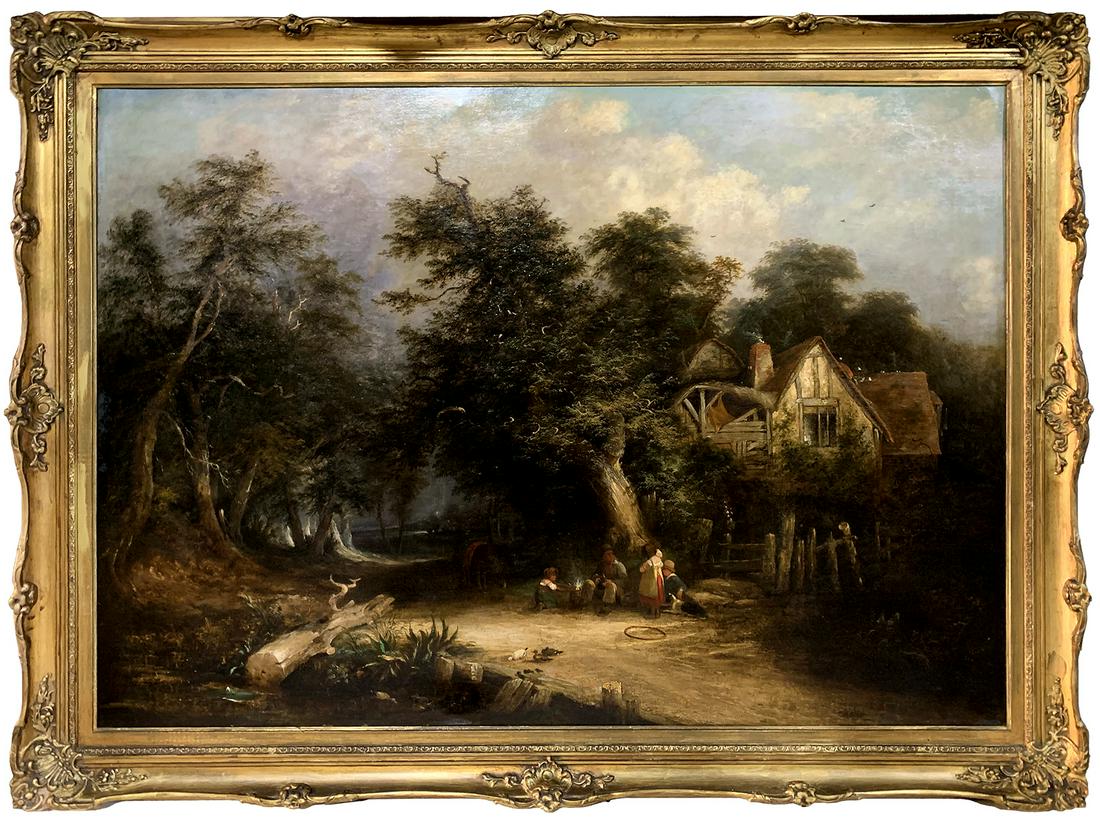 18th/19th C oil on canvas painting (1 of 4)