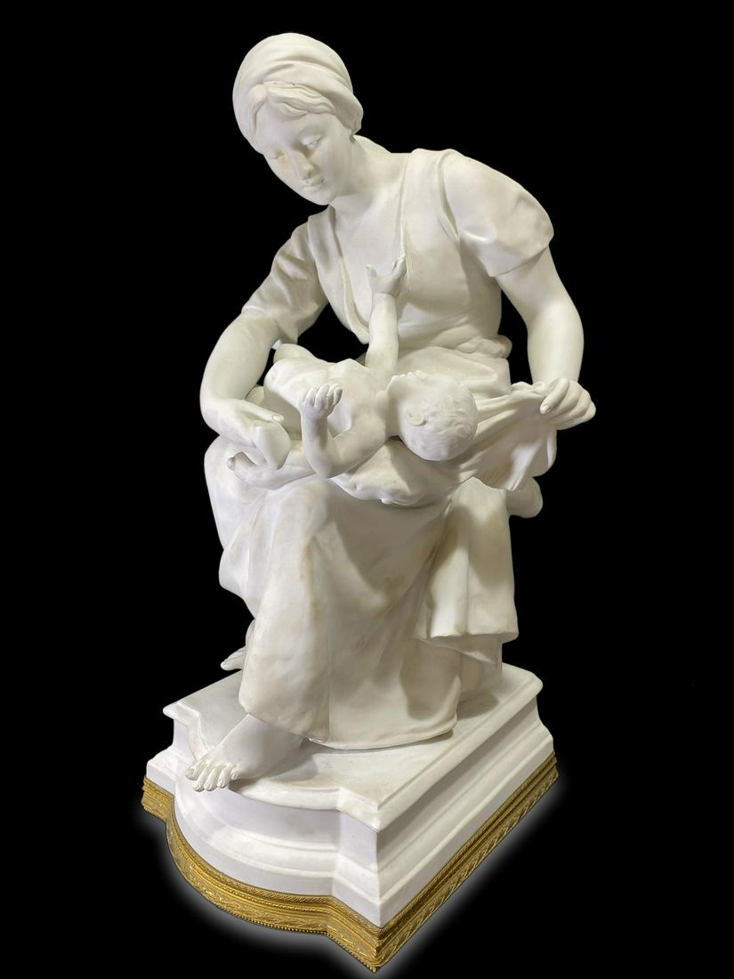 Antique French Sevres bisque statue, signed (1 of 6)