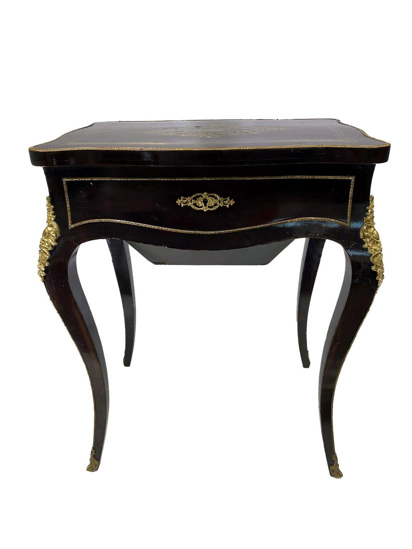 Antique French Boulle sewing table (1 of 6)