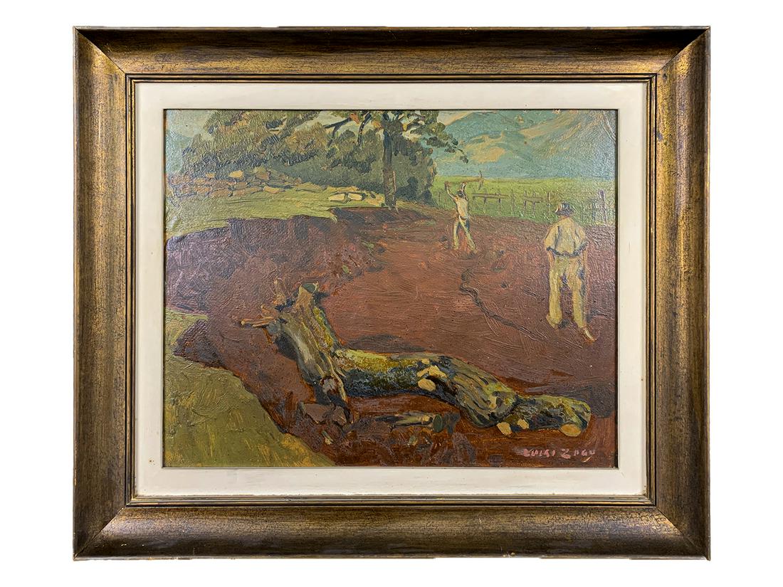 Luigi ZAGO (1894-1952) Italian oil on cardboard (1 of 4)