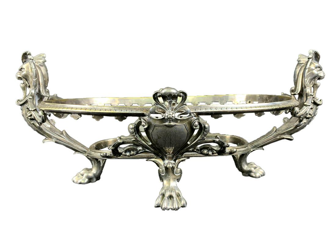 French Christofle Antique Centerpiece frame: French Christofle Antique Centerpiece frame without glass. 5 3/4 x 17 x 11 1/2 in. TO SHIP THIS ITEM IN USA OR INTERNATIONAL, PLEASE CONTACT THE SHIPPERS : 1) UPS store1937- David Reiser -754-263-0780