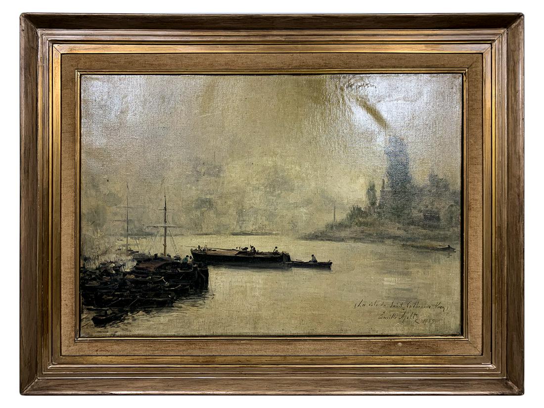 19th C European oil on canvas, signed (1 of 6)