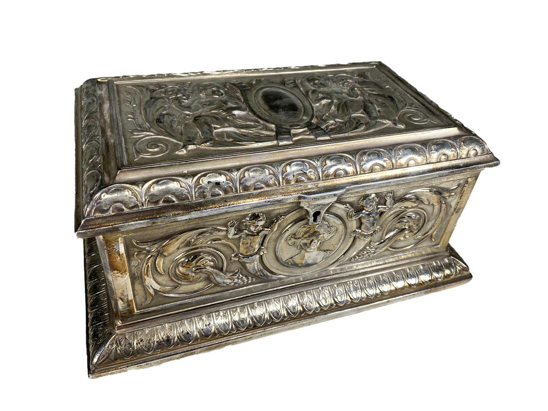 Antique French Silverplate Jewelry Box (1 of 6)