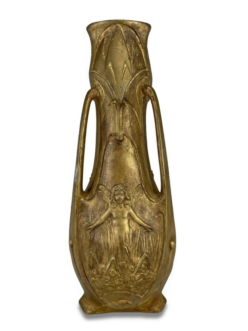 Signed Garnier antique gilt spelter vase (1 of 8)
