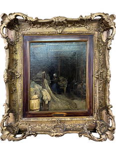 Bernardus Johannes BLOMMERS (1845-1914) Dutch oil on canvas: Bernardus Johannes BLOMMERS (1845-1914) Dutch oil on canvas. 27 x 23 7/8 in with frame. 16 1/4 x 13 1/8 in without frame. TO SHIP THIS ITEM IN USA OR INTERNATIONAL, PLEASE CONTACT THE SHIPPERS : 1) UP