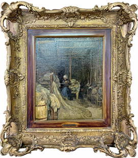 Bernardus Johannes BLOMMERS (1845-1914) Dutch oil on canvas: Bernardus Johannes BLOMMERS (1845-1914) Dutch oil on canvas. 27 x 23 7/8 in with frame. 16 1/4 x 13 1/8 in without frame. TO SHIP THIS ITEM IN USA OR INTERNATIONAL, PLEASE CONTACT THE SHIPPERS : 1) UP