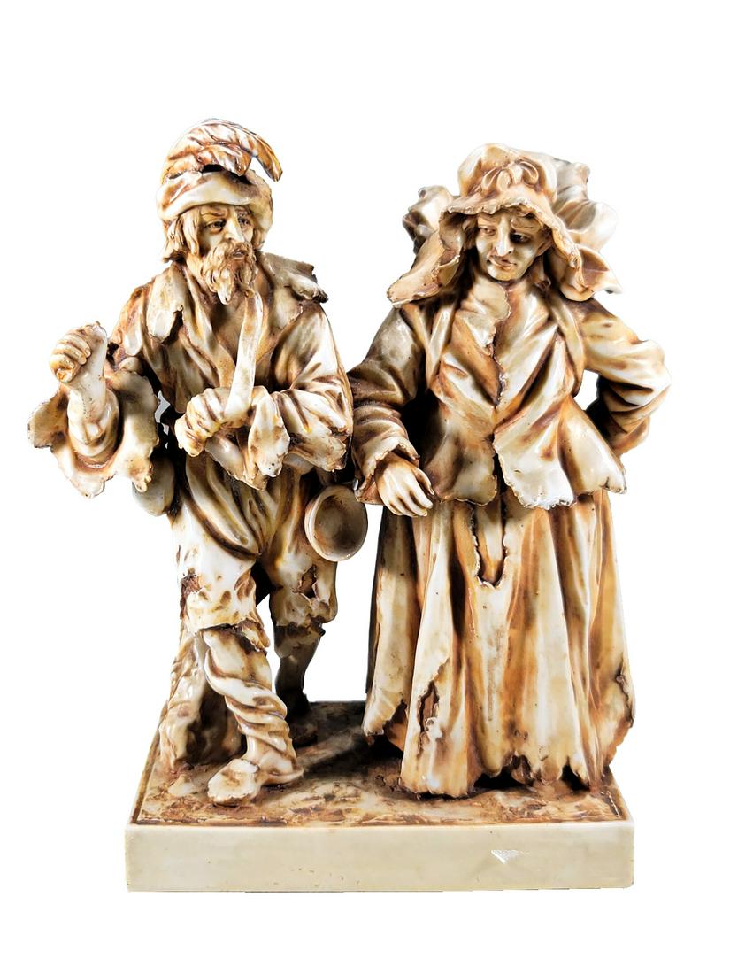 Vintage Capodimonti pair of Porcelain Figurines (1 of 6)