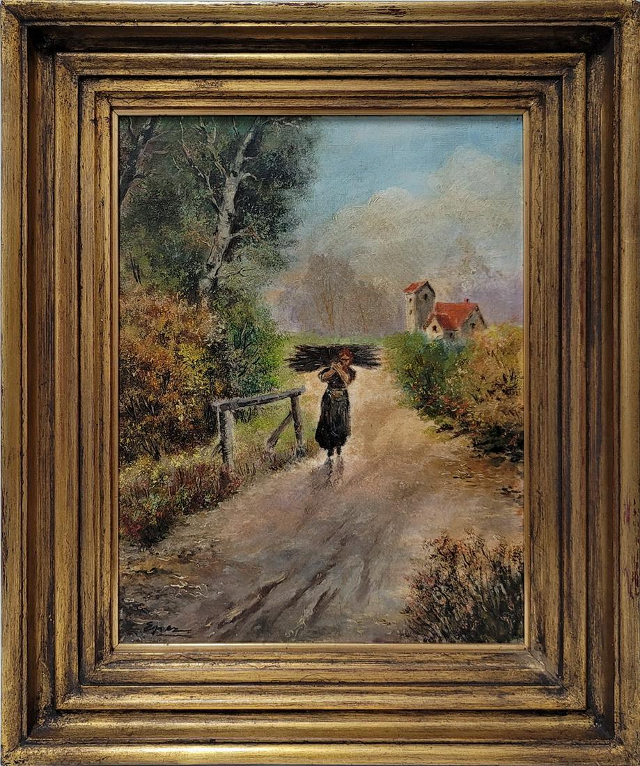 Antique European painting, signed (1 of 4)