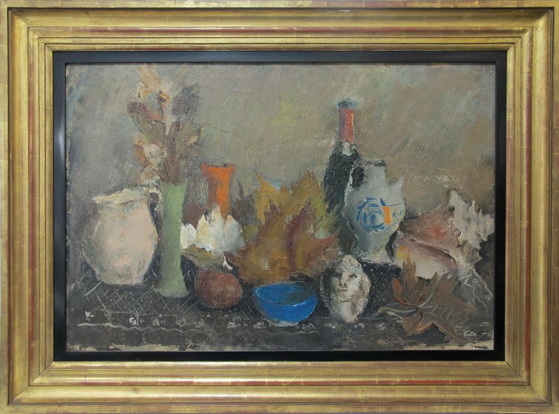 Antique Italian oil on canvas, signed, Rome 1944 (1 of 4)
