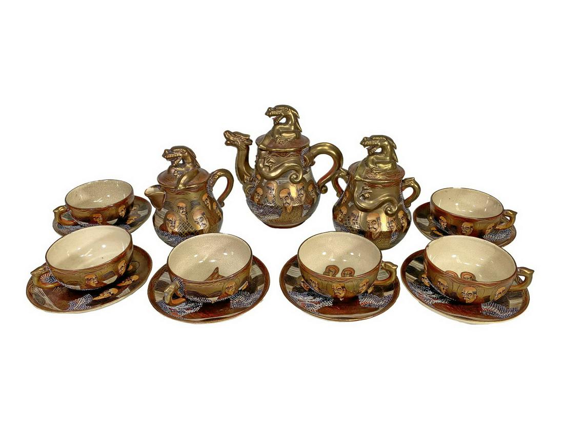Antique Japanese Satsuma Porcelain Set (1 of 10)