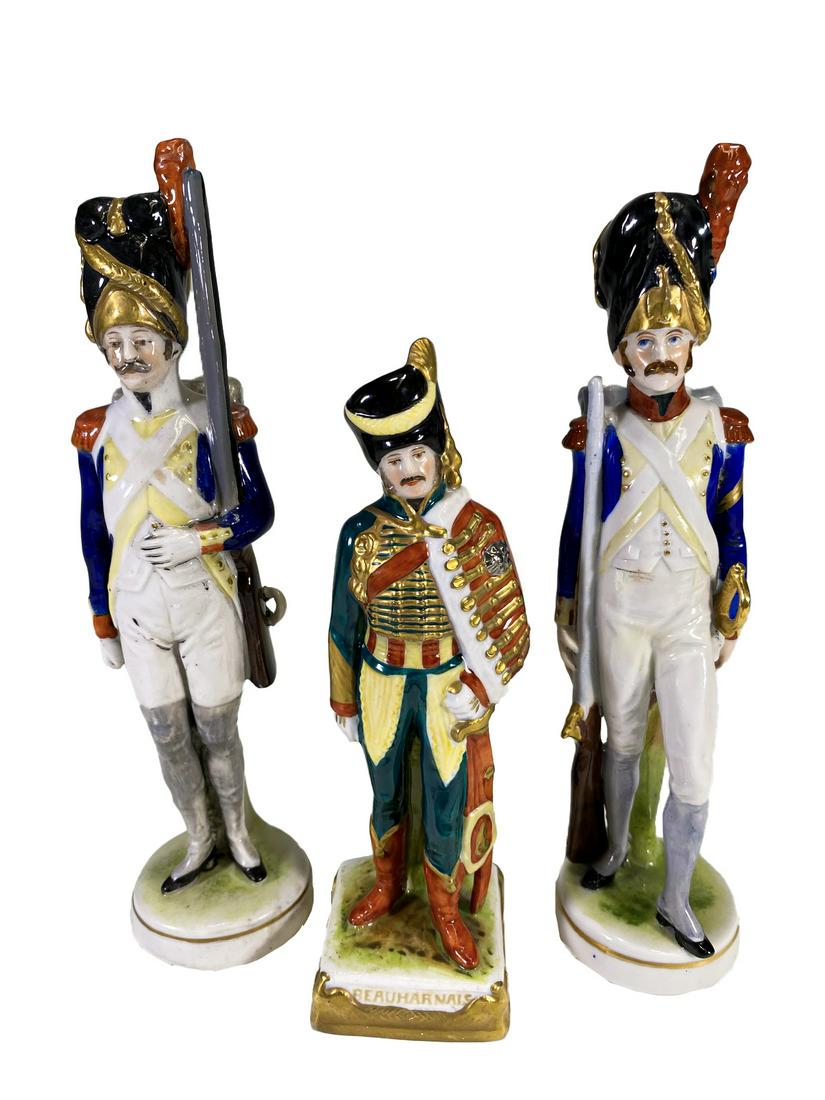 3 German Soldiers Porcelain Statues (1 of 9)