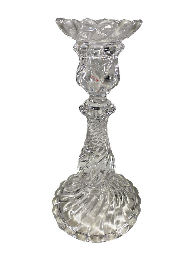 Vintage Baccarat Glass Candle Holder: Vintage Baccarat Glass Candle Holder. 9 1/8 x 4 5/8 in. TO SHIP THIS ITEM IN USA OR INTERNATIONAL, PLEASE CONTACT THE SHIPPERS : 1) UPS store1937- David Reiser -754-263-0780, auctions1937@gmail.com, 2