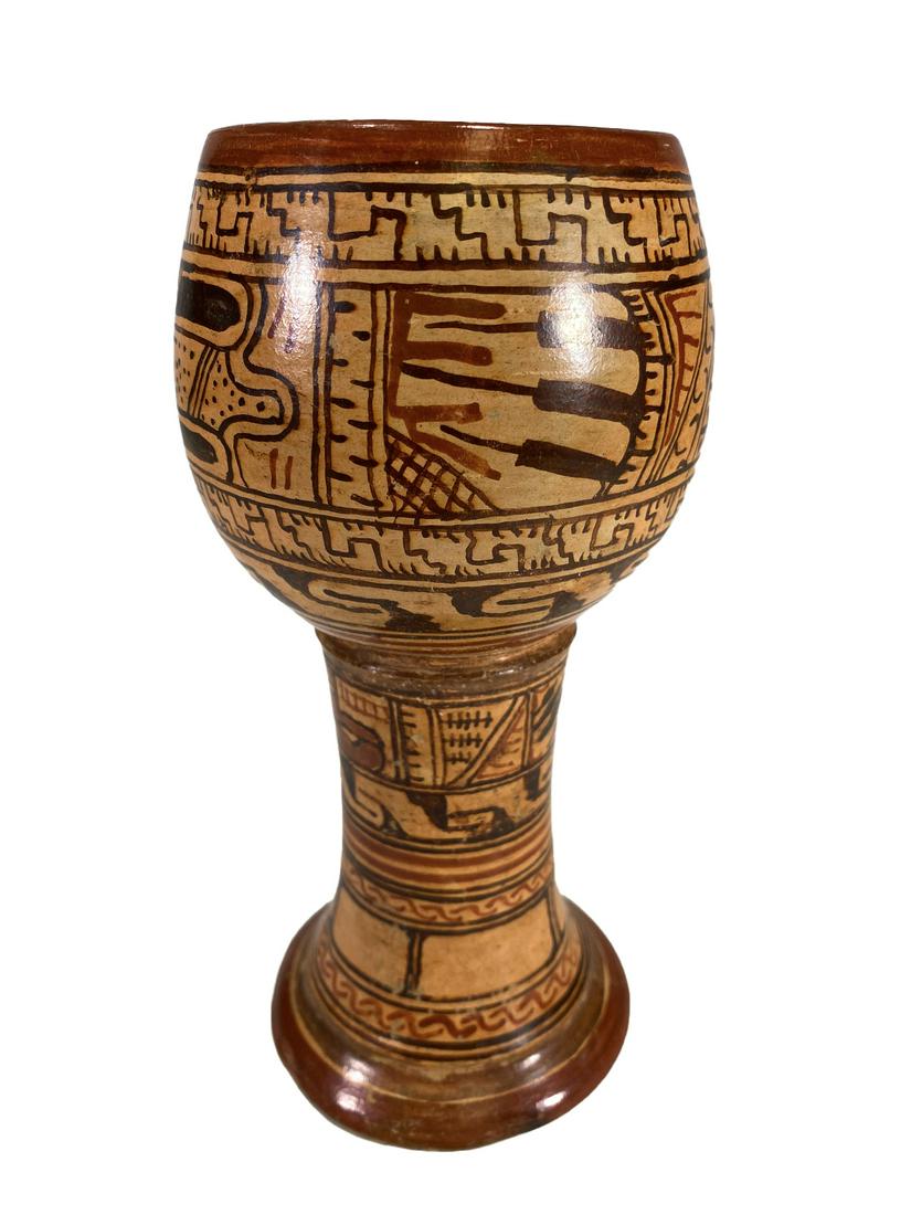 Pre Colombian Peruvian Ceramic Huaco reverse cup (1 of 5)